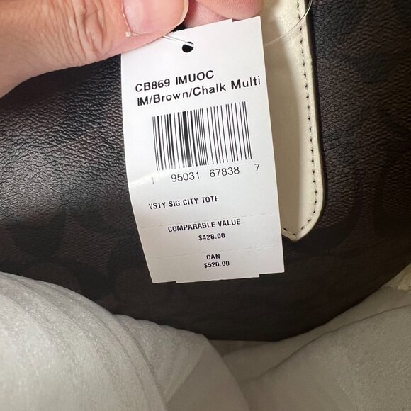 Coach City Tote Bag In Signature Canvas With Varsity Motif - Picture 7 of 8